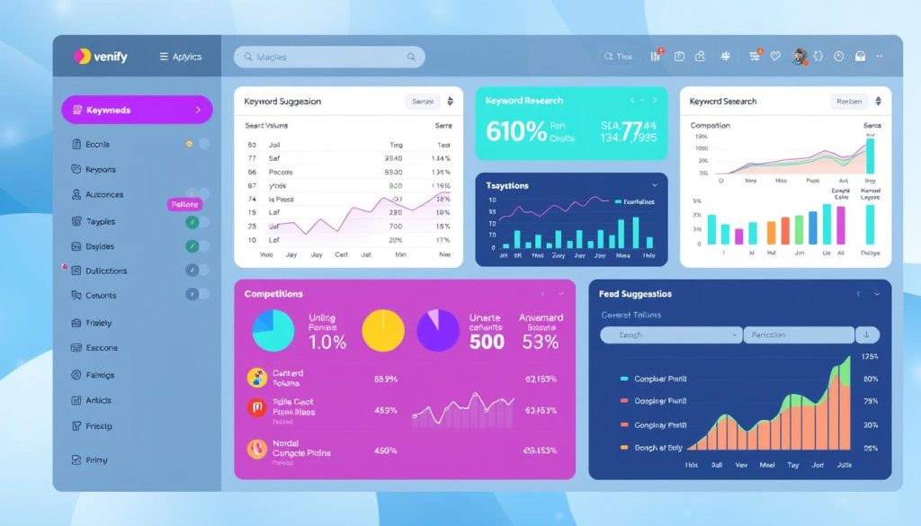 Keyword research tools dashboard