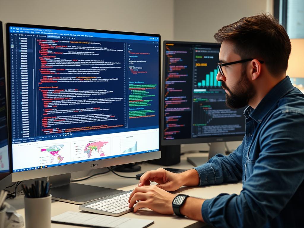 SEO professional working on technical website optimization