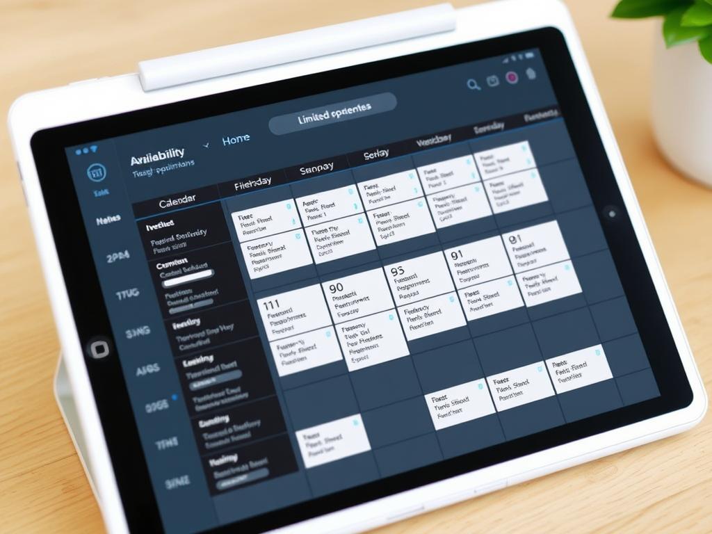 Calendar showing limited availability of freelancer for SEO services Calendar showing limited availability of freelancer for SEO services