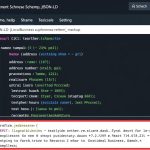 Local business schema markup implementation showing JSON-LD code